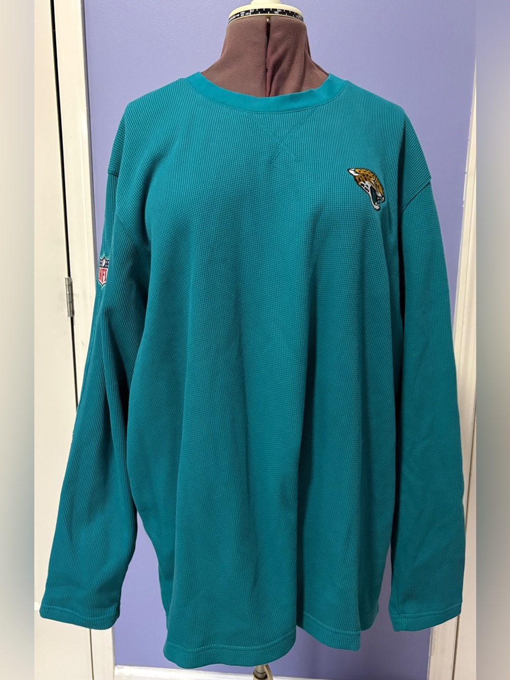 Nike Jacksonville Jaguars Teal Sideline Throwback Brushed Waffle Long Sleeve